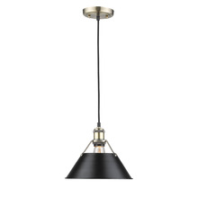  3306-M AB-BLK - Orwell 10" Wide Medium Pendant in Aged Brass with Matte Black